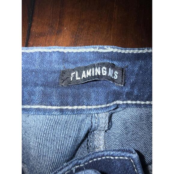 Flamingals Cargo Blue  Jeans #77246 Size Large 29x32  Straight Leg Stretch - Picture 5 of 9